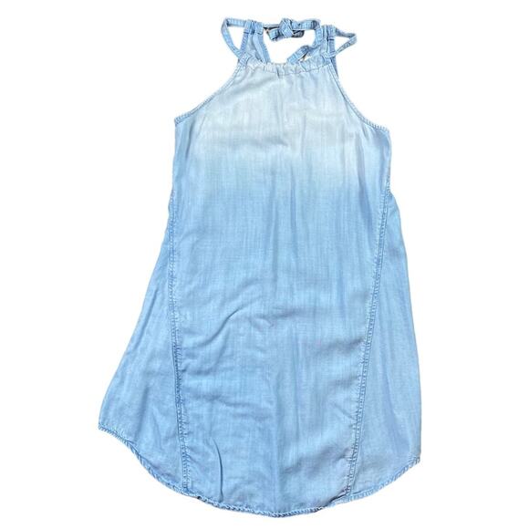 Cloth & Stone High Tide Ombre Chambray Mini Dress Choker Neck PXS - Picture 1 of 8